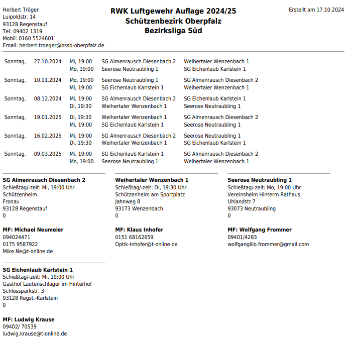 RWK Auflage Bezirksliga